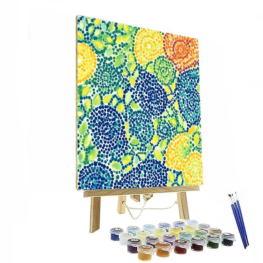 Georges Seurat Inspired Fractal Garden paint by numbers