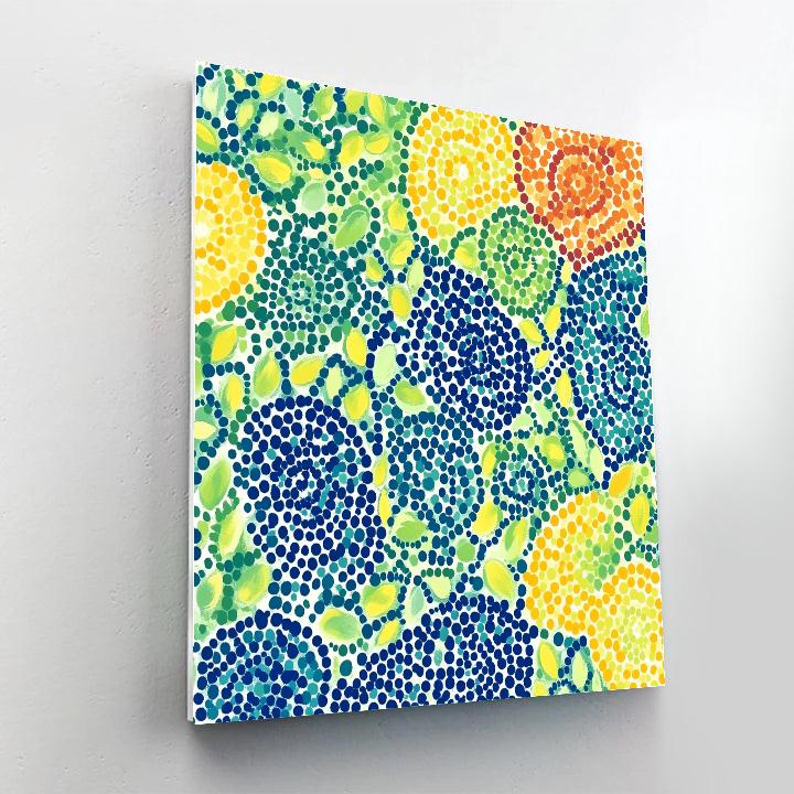 Georges Seurat Inspired Fractal Garden paint by numbers