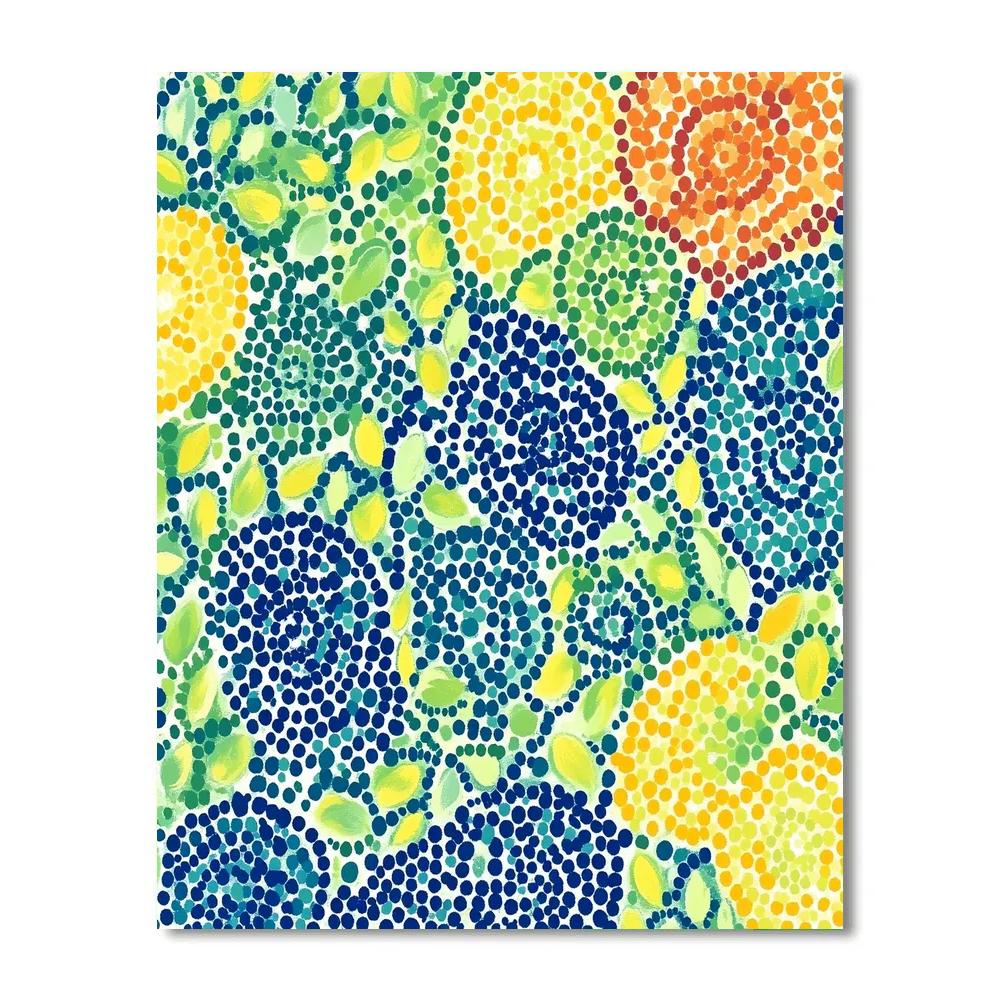 Georges Seurat Inspired Fractal Garden paint by numbers