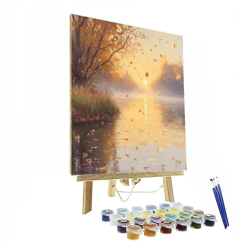 Monet Inspired Autumn Riverbank DIY paint by numbers