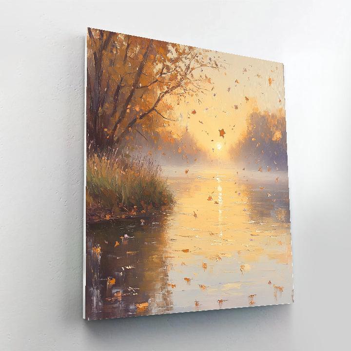 Monet Inspired Autumn Riverbank DIY paint by numbers