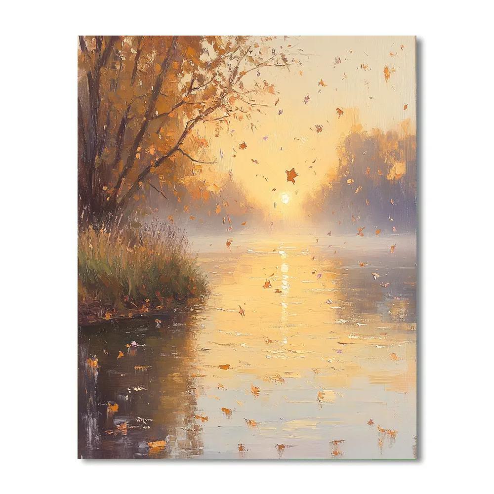 Monet Inspired Autumn Riverbank DIY paint by numbers