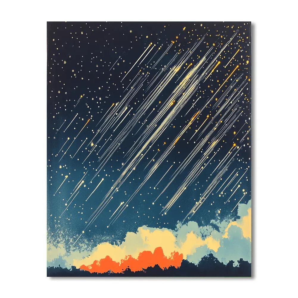 Georges Seurat Inspired Meteor Shower Canvas DIY paint by numbers