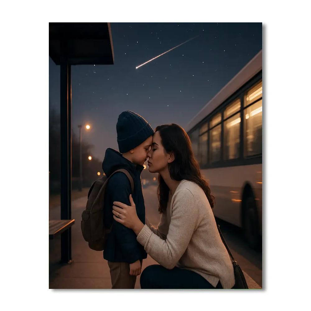 Shooting Star Goodbye Kiss paint by number