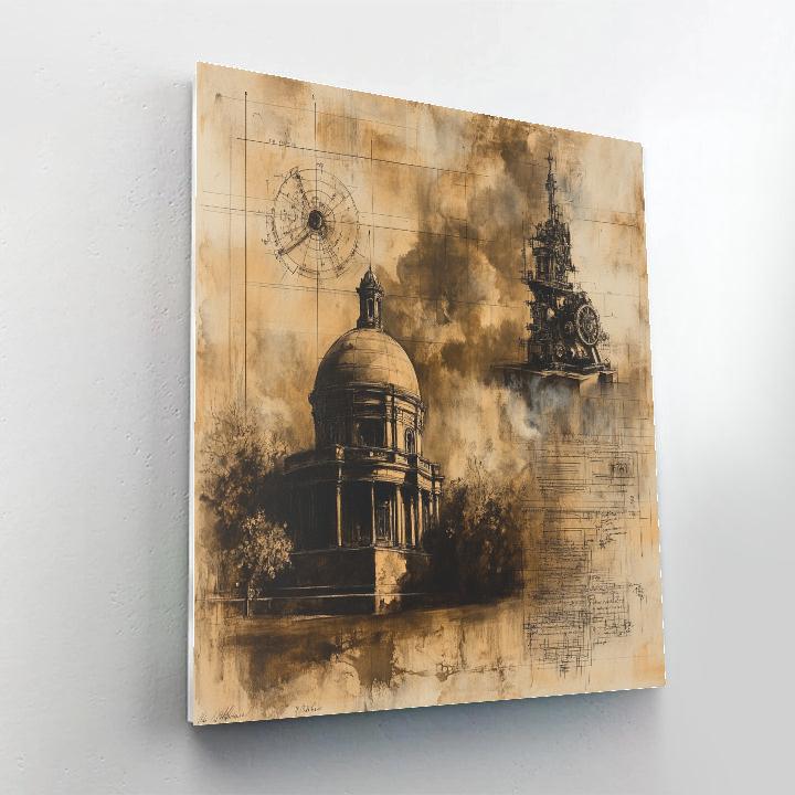 Leonardo Da Vinci Inspired Inventors Sketchbook Painting by numbers kit