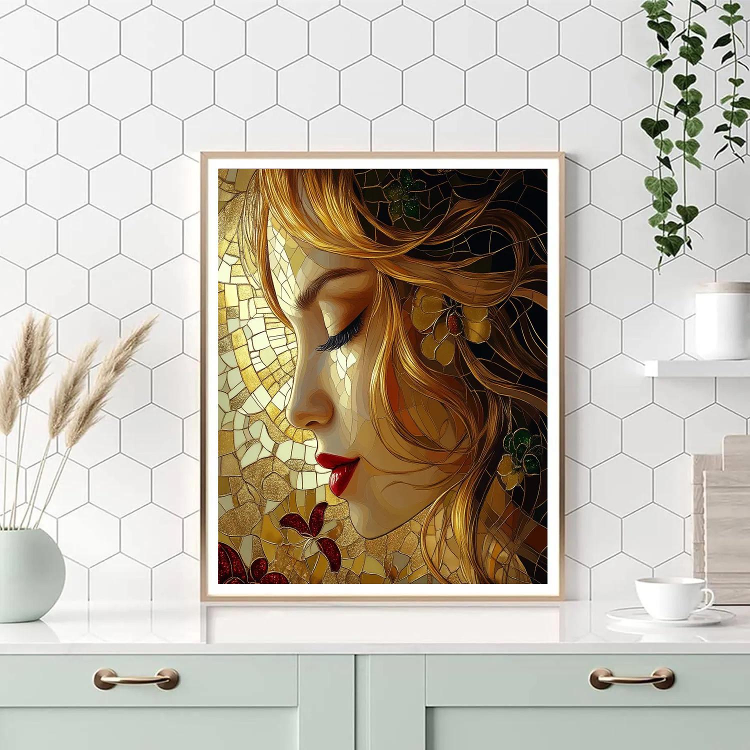Gustav Klimt Inspired Jewelry Portrait Number painting