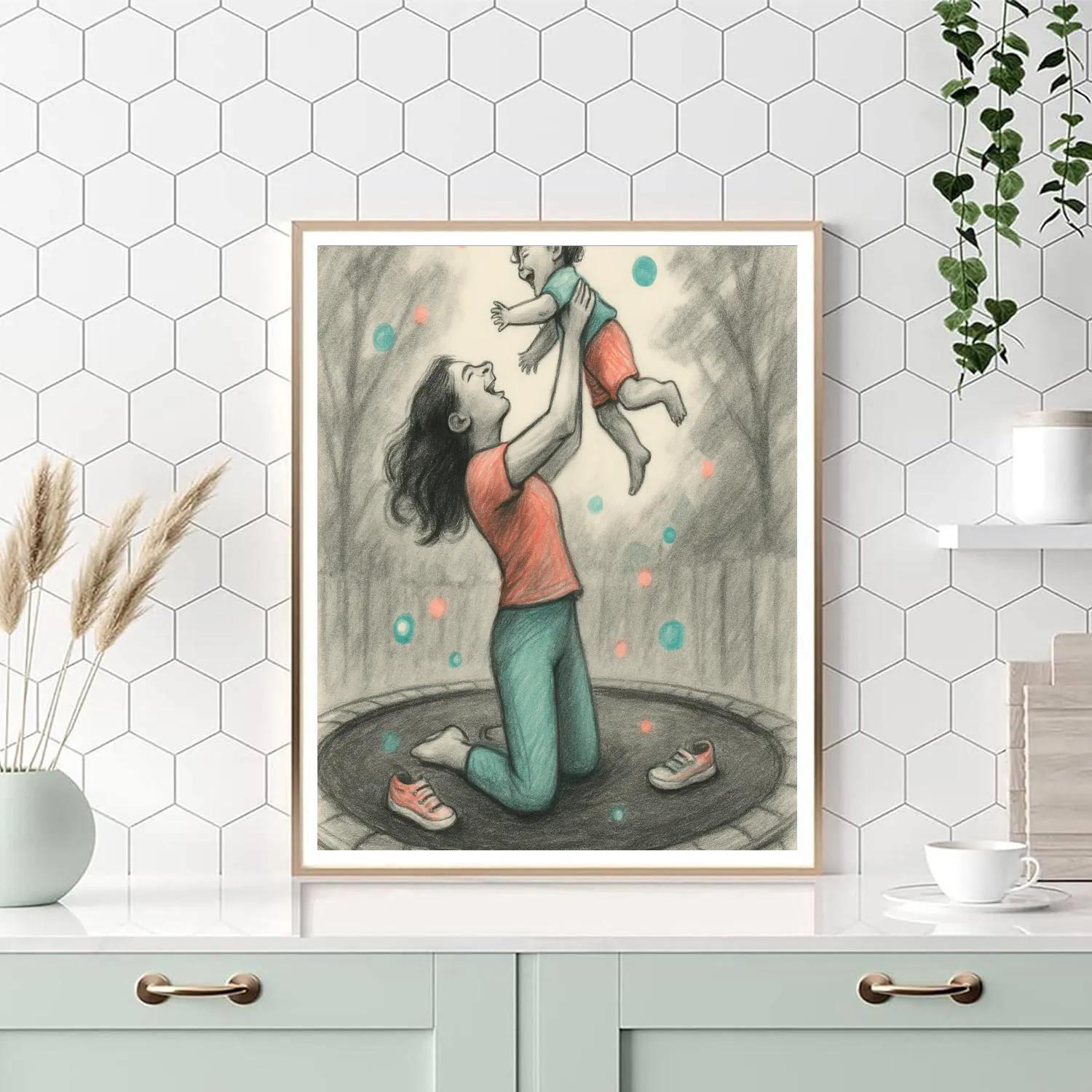 Gravity Defying Hug paint by numbers