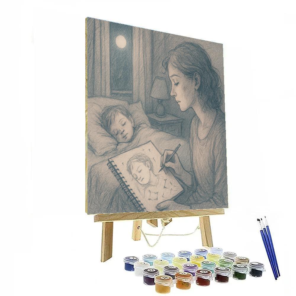 Celestial Bedtime Sketch DIY paint by numbers