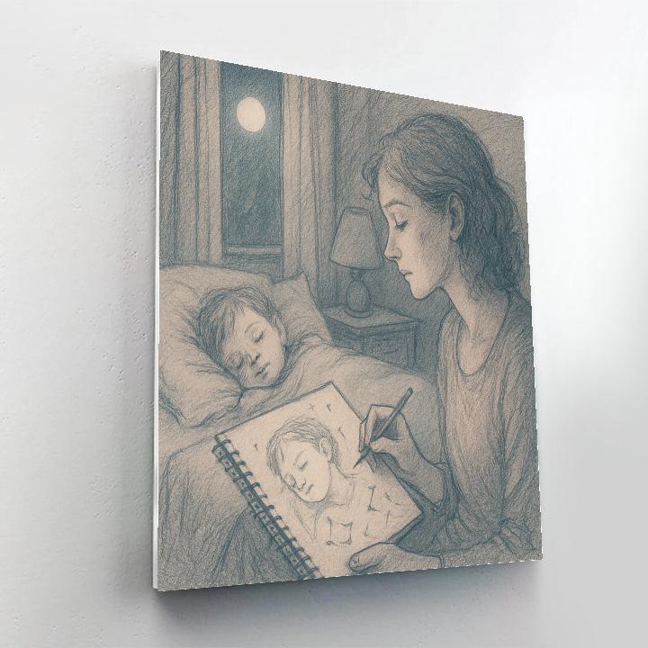 Celestial Bedtime Sketch DIY paint by numbers