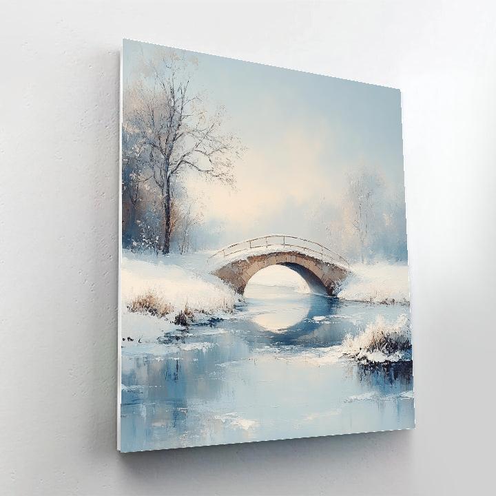 Monet Inspired Snowy Bridge painting number kit