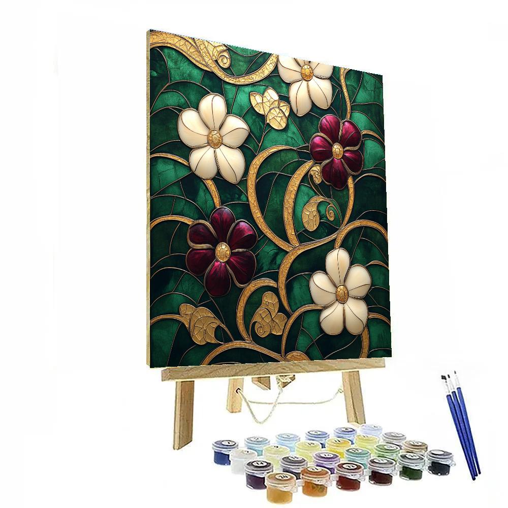 Gustav Klimt Inspired Floral Tapestry Number painting