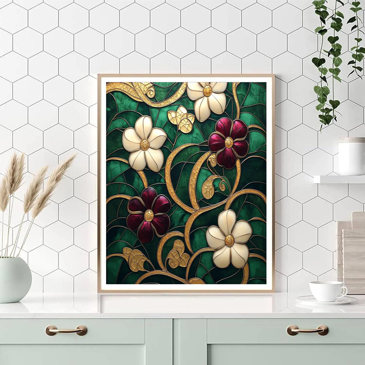Gustav Klimt Inspired Floral Tapestry Number painting