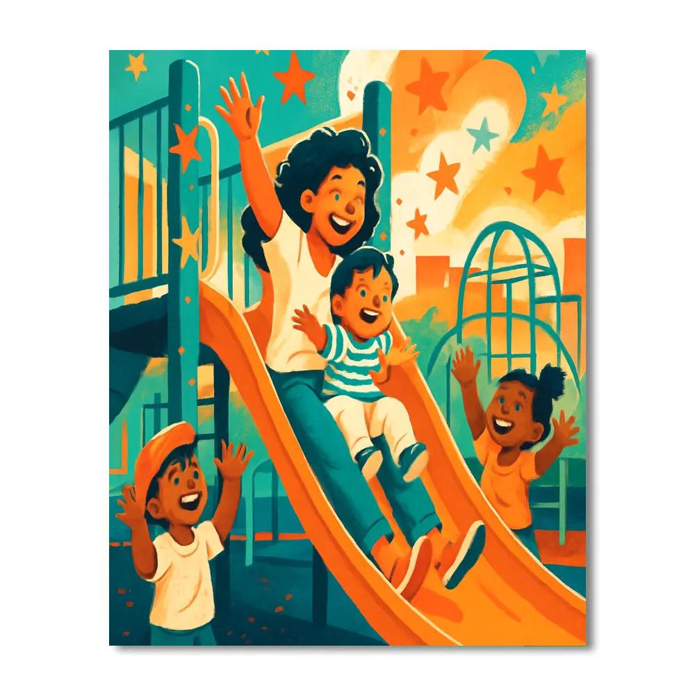 Galactic Playground Slide paint by numbers