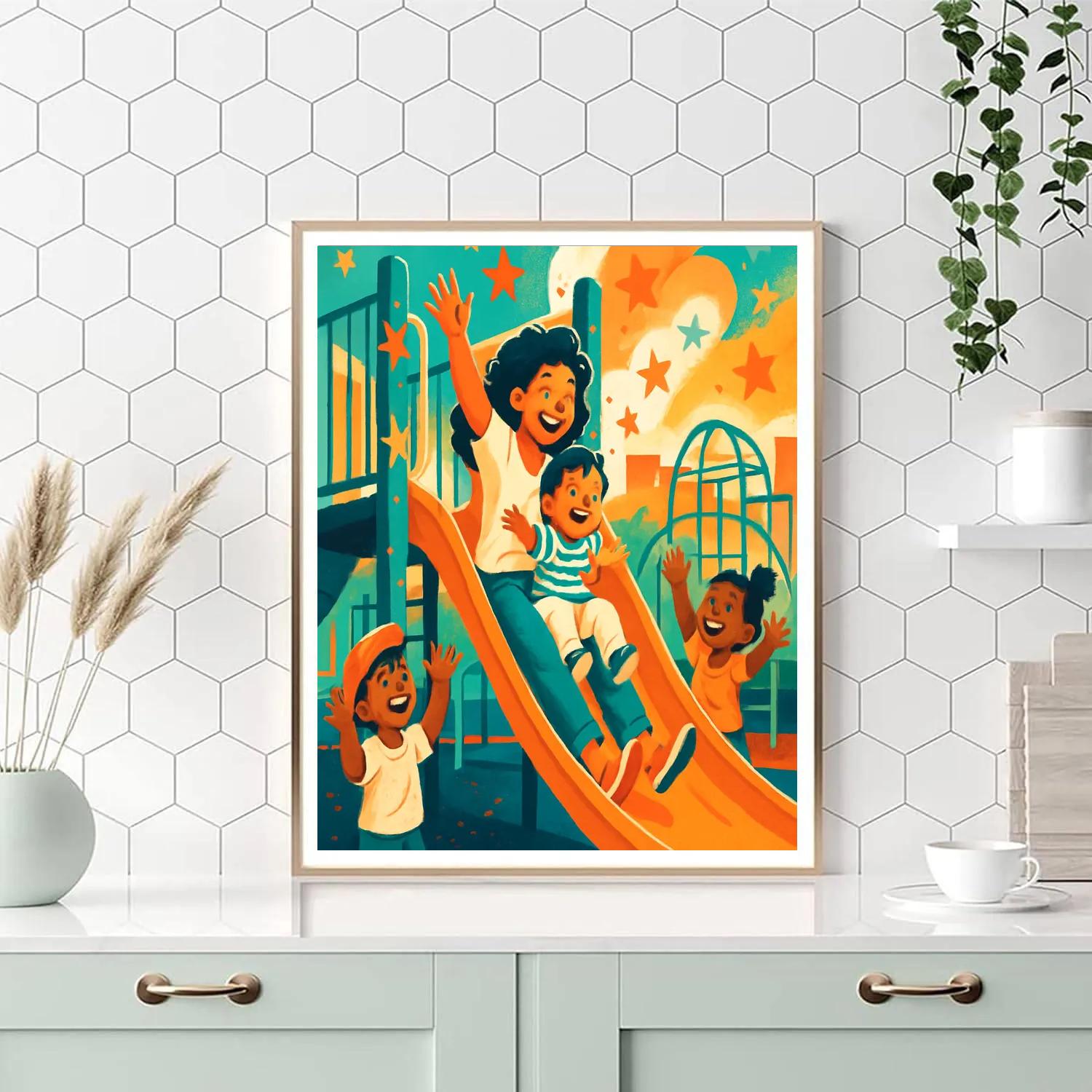 Galactic Playground Slide paint by numbers