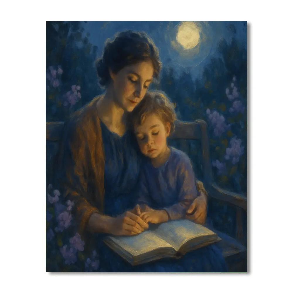 Moonlit Storytime Garden paint by numbers