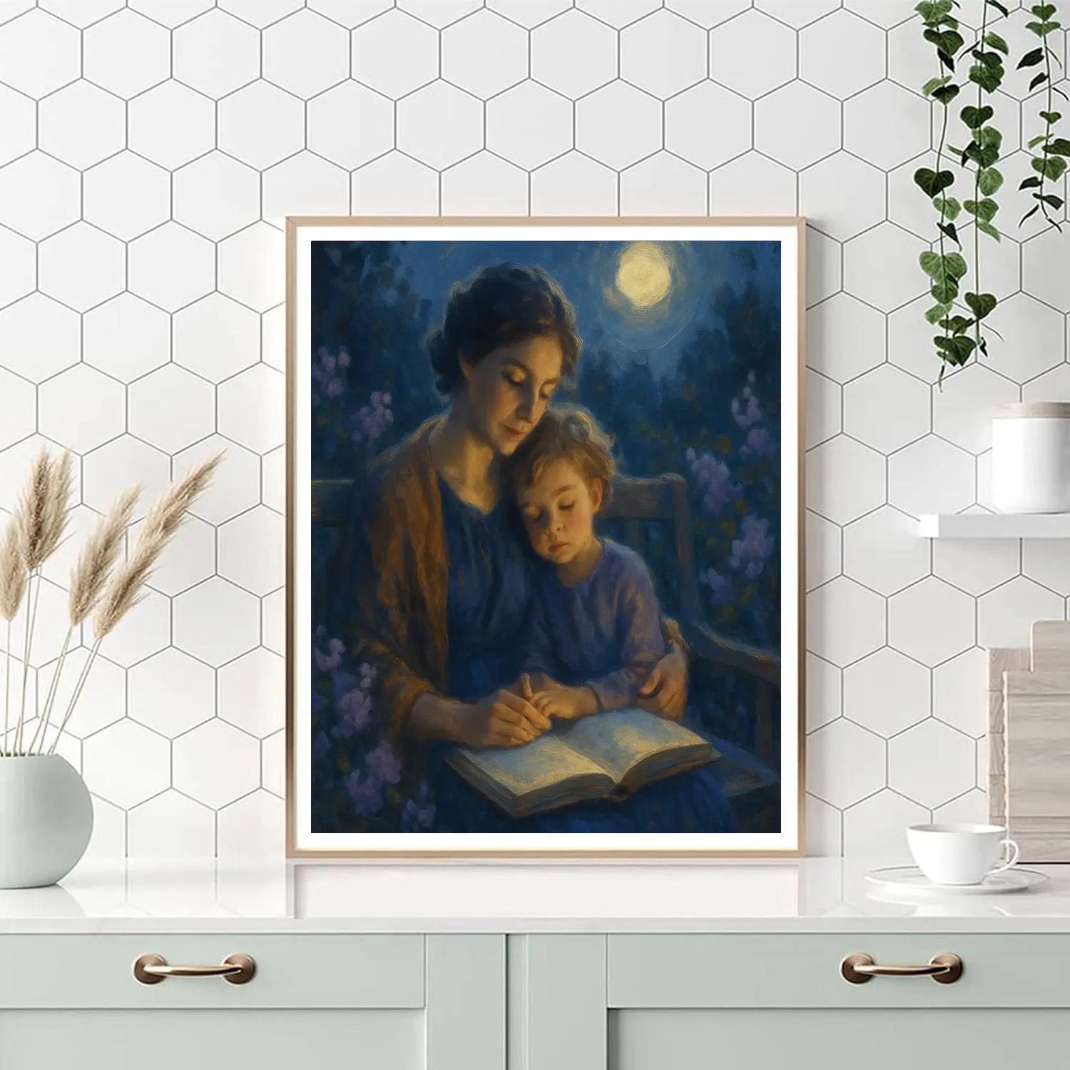 Moonlit Storytime Garden paint by numbers