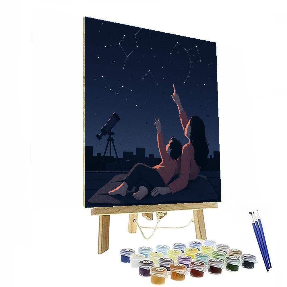 Stargazing Blanket Rooftop Numbered painting kits