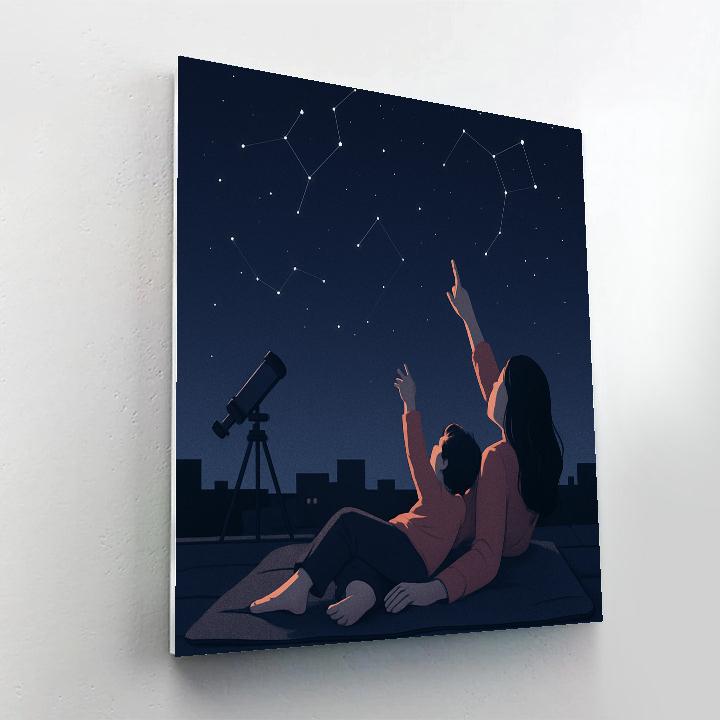 Stargazing Blanket Rooftop Numbered painting kits