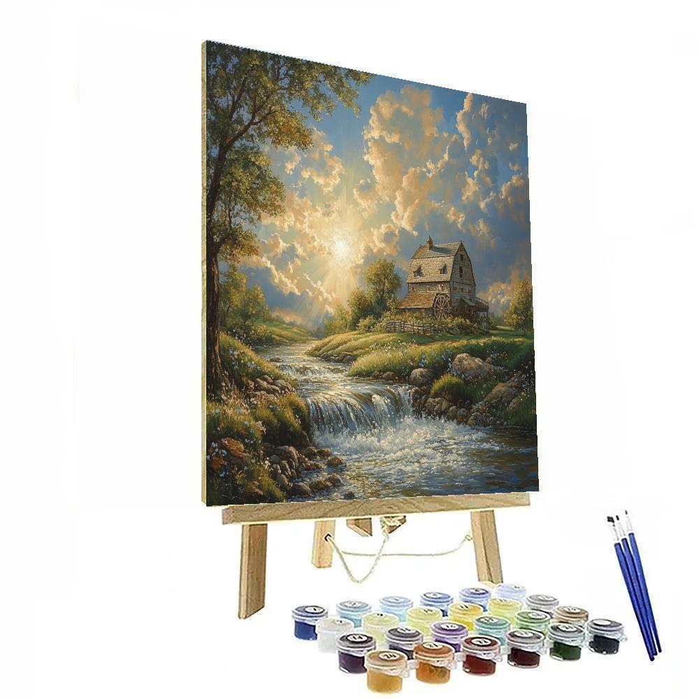 John Constable Inspired Rustic Mill painting number kit