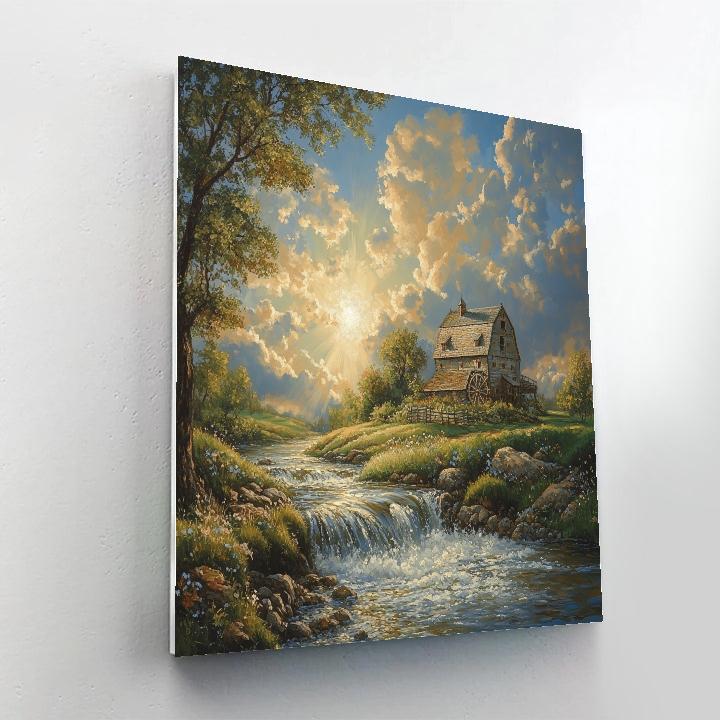 John Constable Inspired Rustic Mill painting number kit