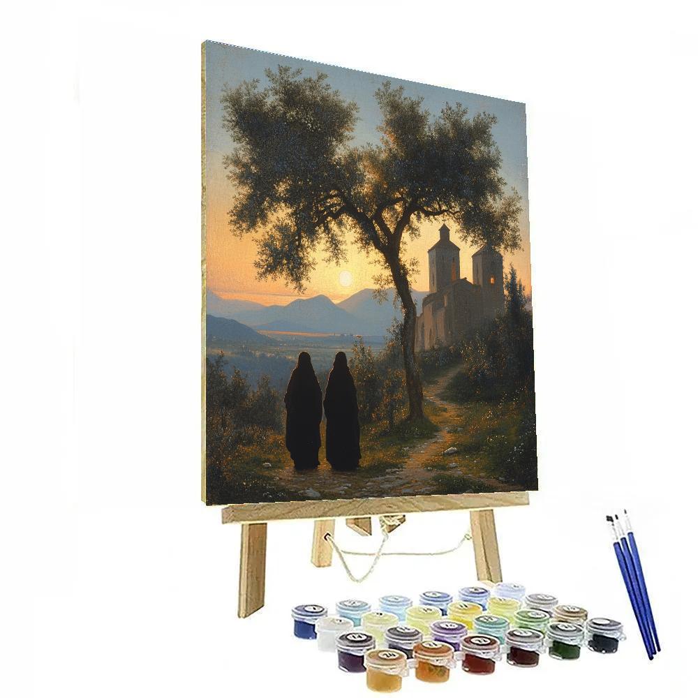 Giorgione Inspired Twilight Pastoral Number painting