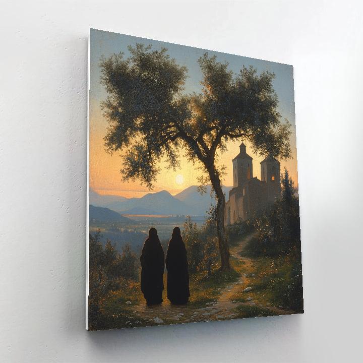 Giorgione Inspired Twilight Pastoral Number painting