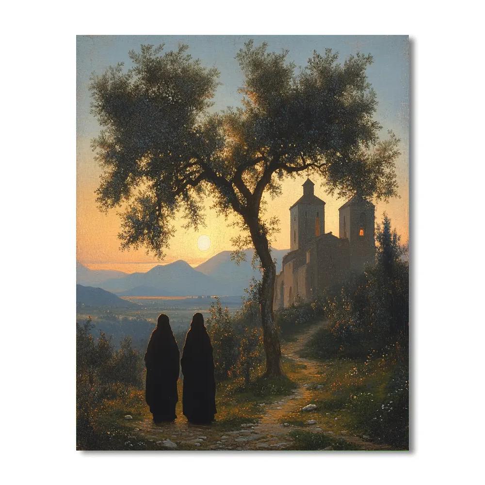 Giorgione Inspired Twilight Pastoral Number painting