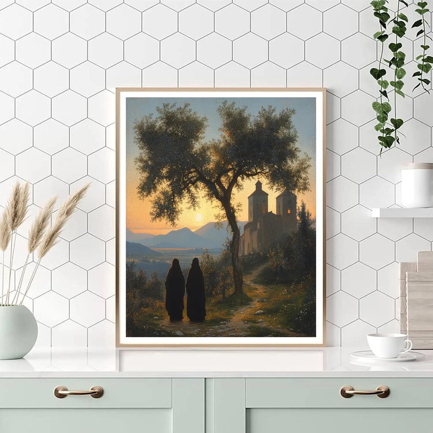 Giorgione Inspired Twilight Pastoral Number painting