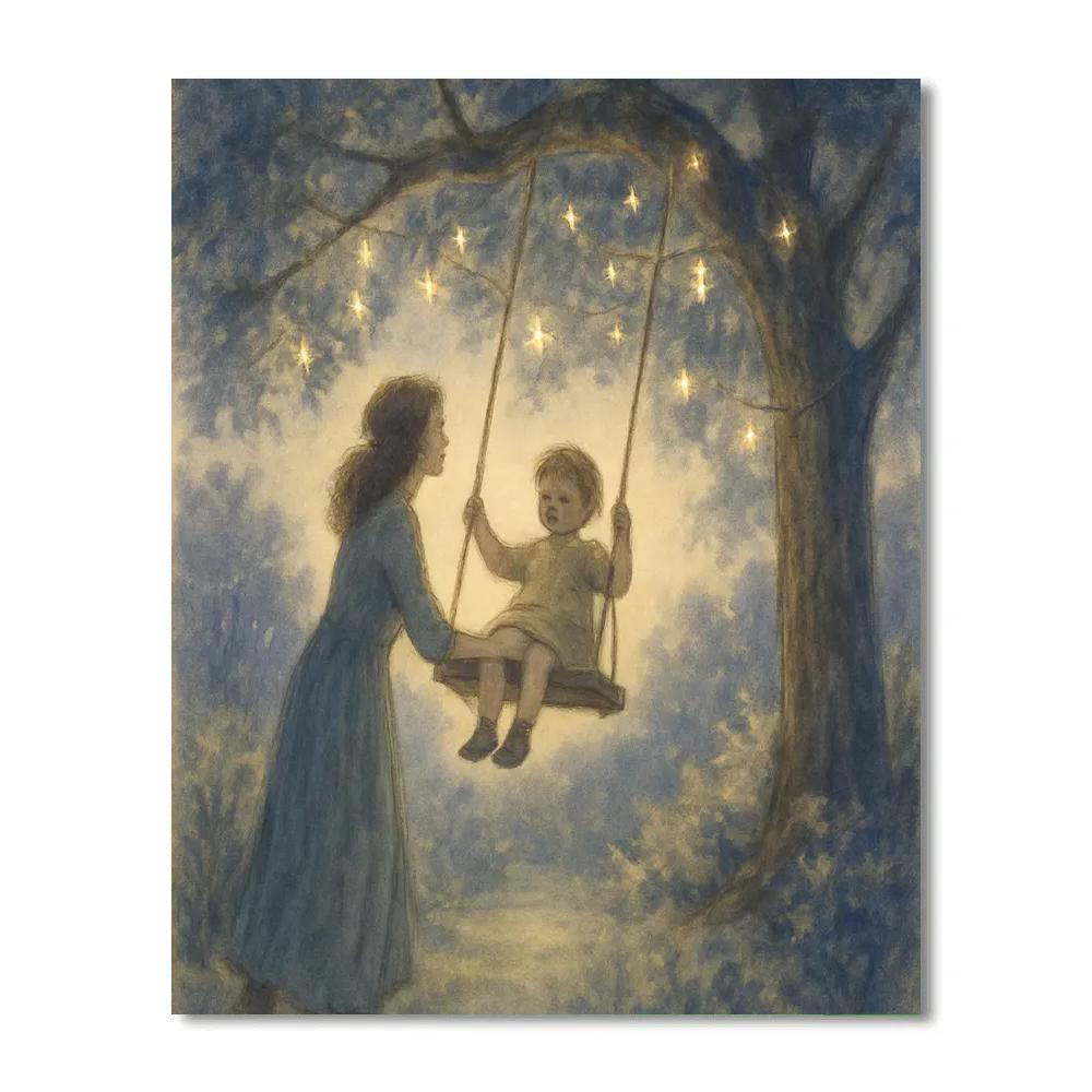 Garden Swing Under Stars Numbered painting kits