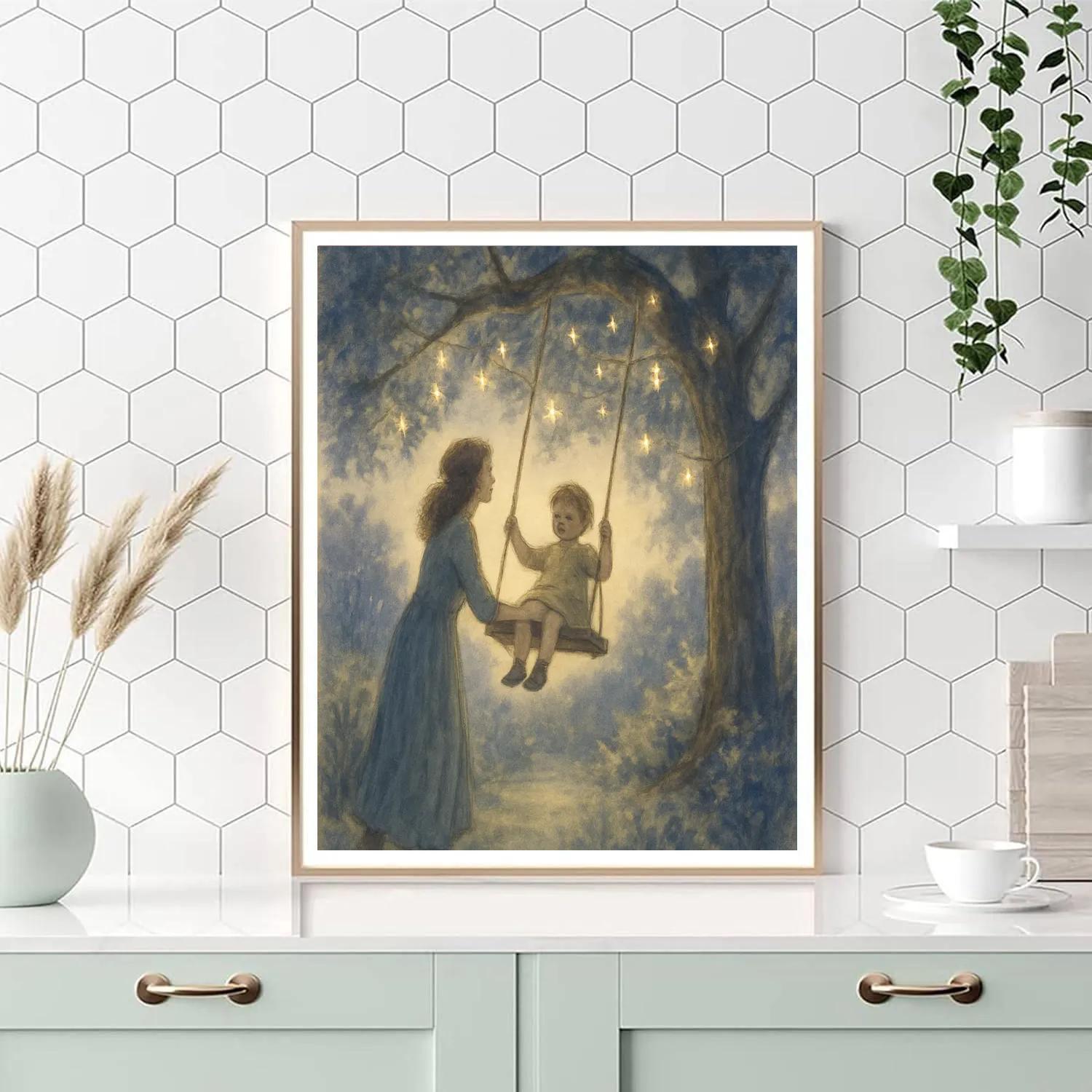 Garden Swing Under Stars Numbered painting kits
