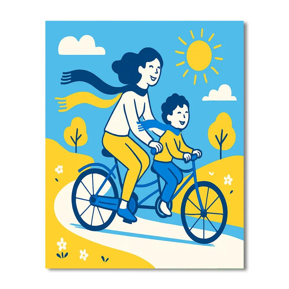 Bicycle Tandem Horizon Ride painting number kit