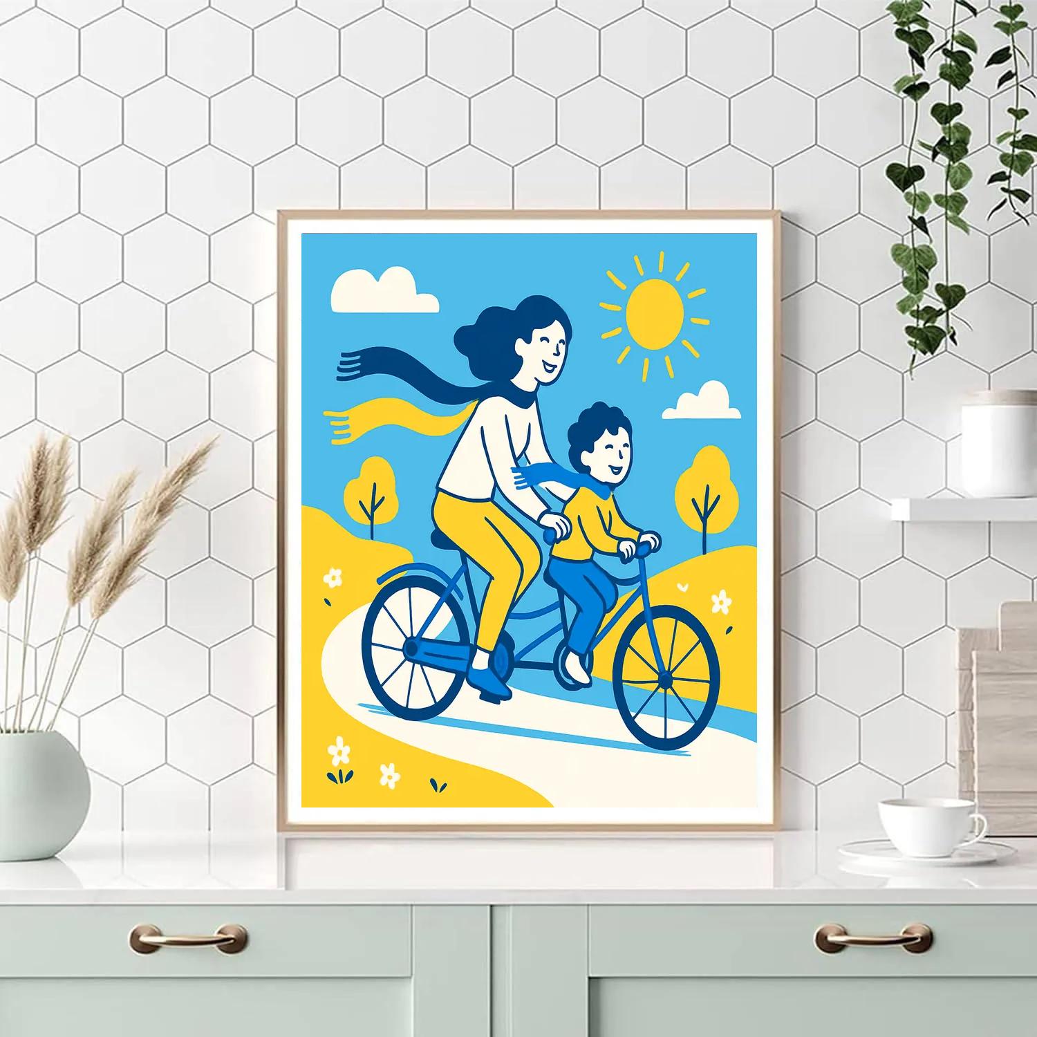 Bicycle Tandem Horizon Ride painting number kit