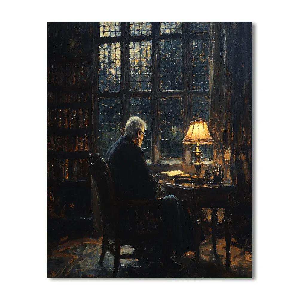Rembrandt Inspired Scholar In Study Paint by numbers art