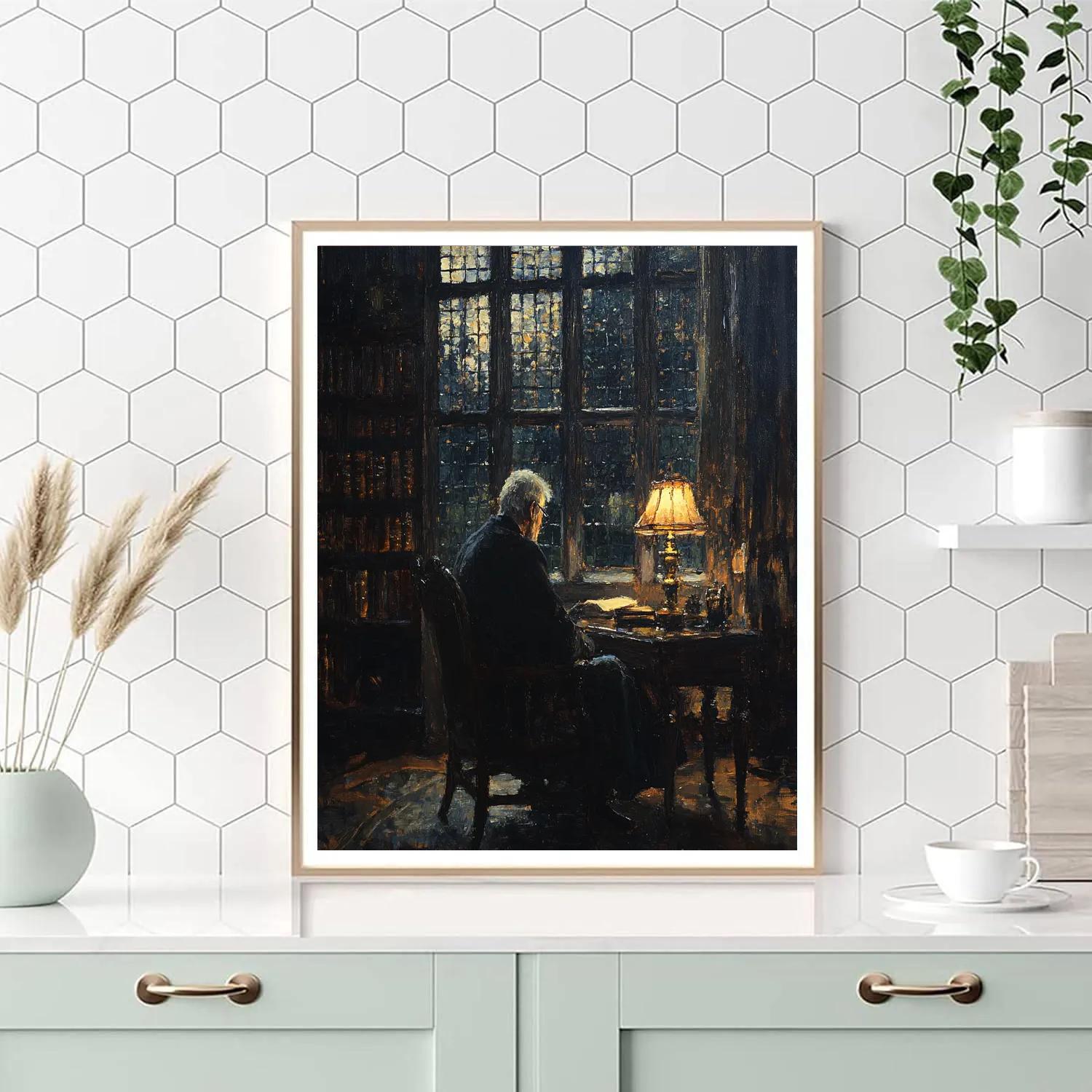 Rembrandt Inspired Scholar In Study Paint by numbers art