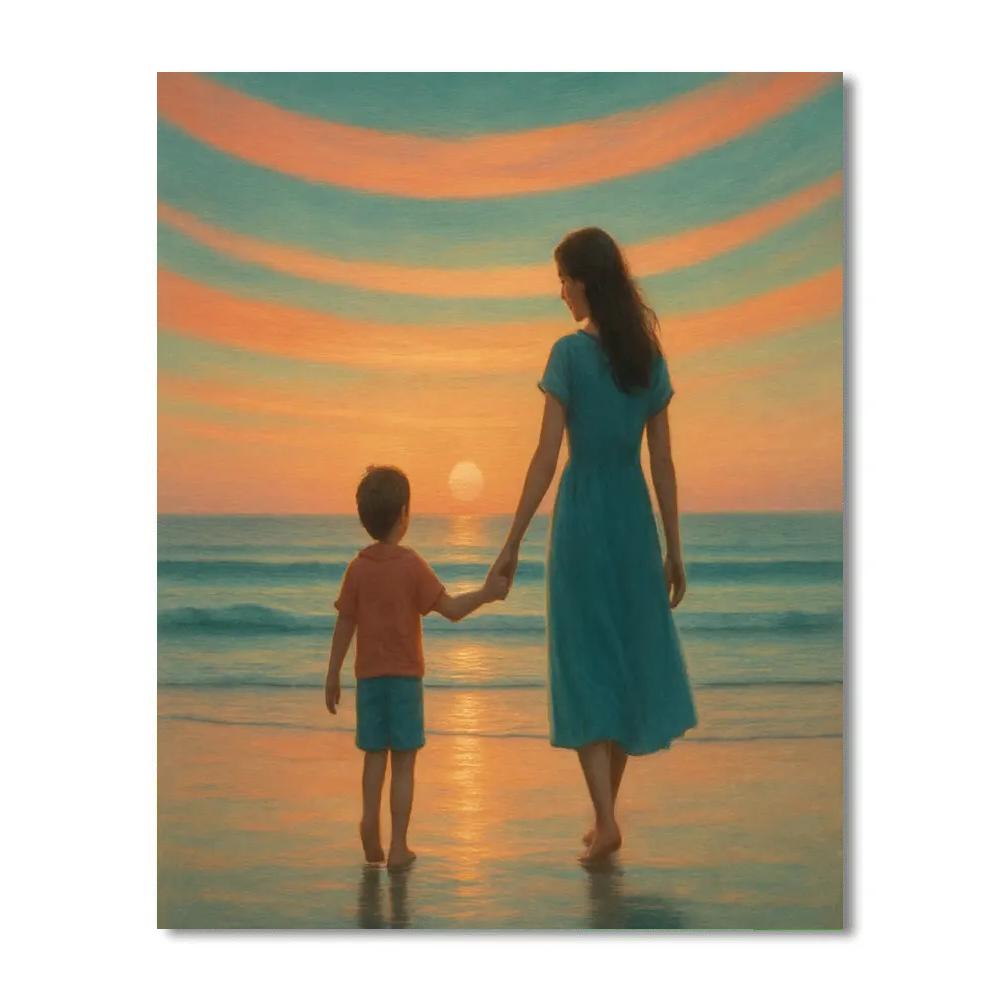 Ocean Sunset Stroll Paint by numbers kits
