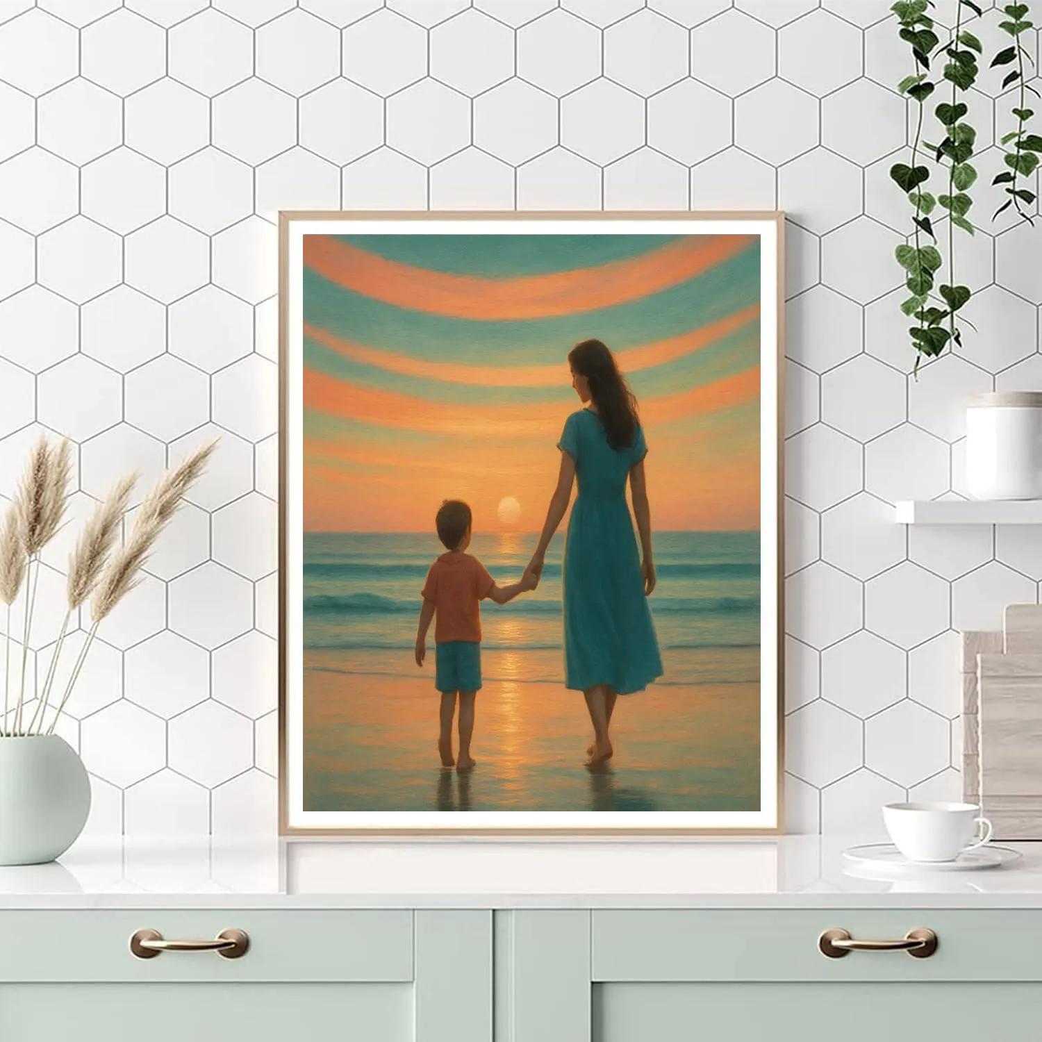 Ocean Sunset Stroll Paint by numbers kits