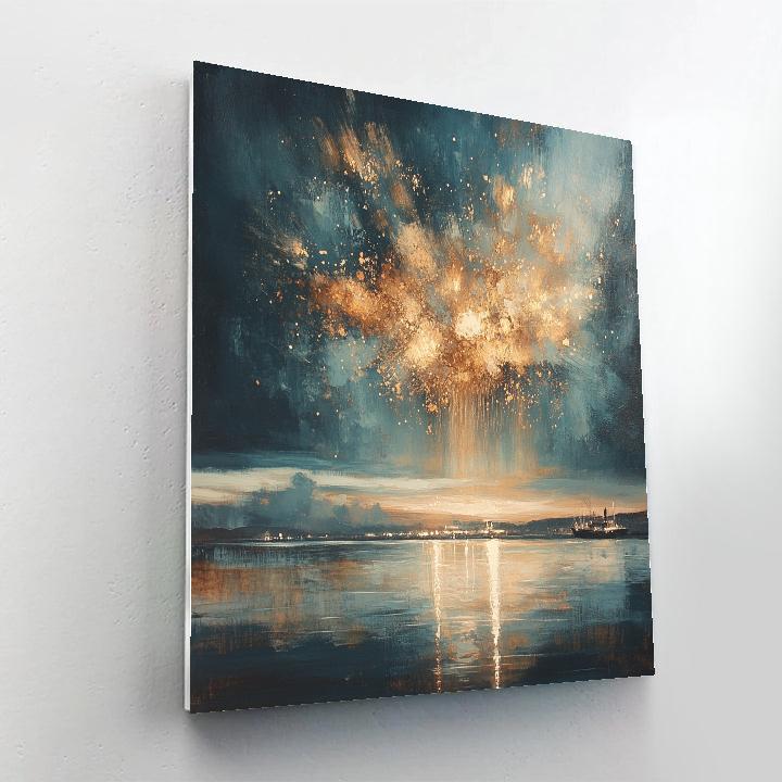 J.M.W. Turner Inspired Fireworks Over Harbor Paint by numbers art