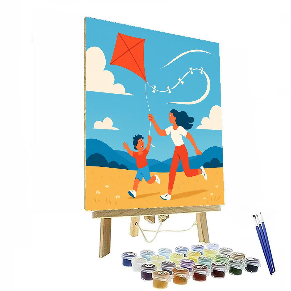 Kite Flying Meteor Trail painting number kit