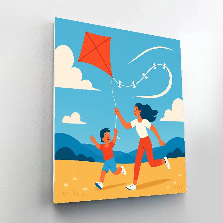 Kite Flying Meteor Trail painting number kit