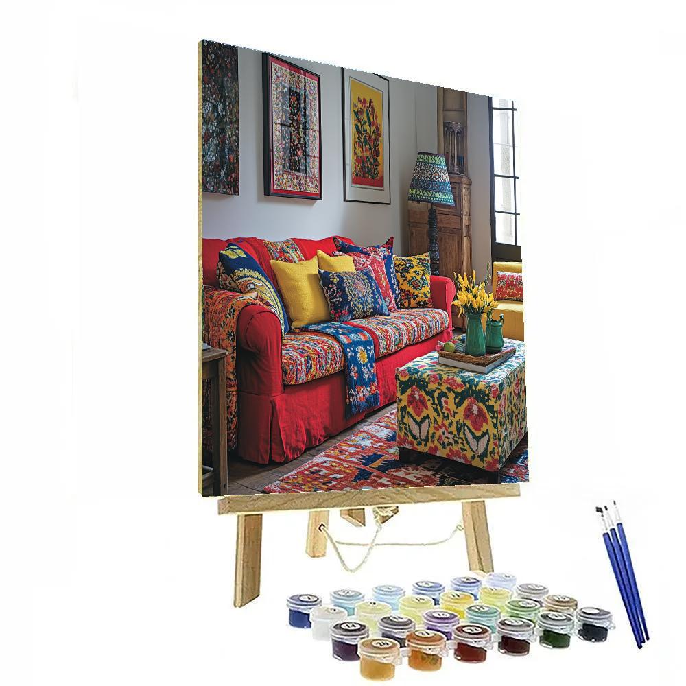 Henri Matisse Inspired Colorful Cafe Interior Number painting