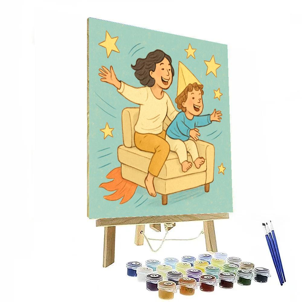 Playful Pillow Rocket Launch DIY paint by numbers