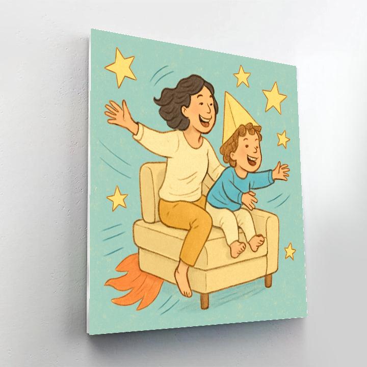 Playful Pillow Rocket Launch DIY paint by numbers