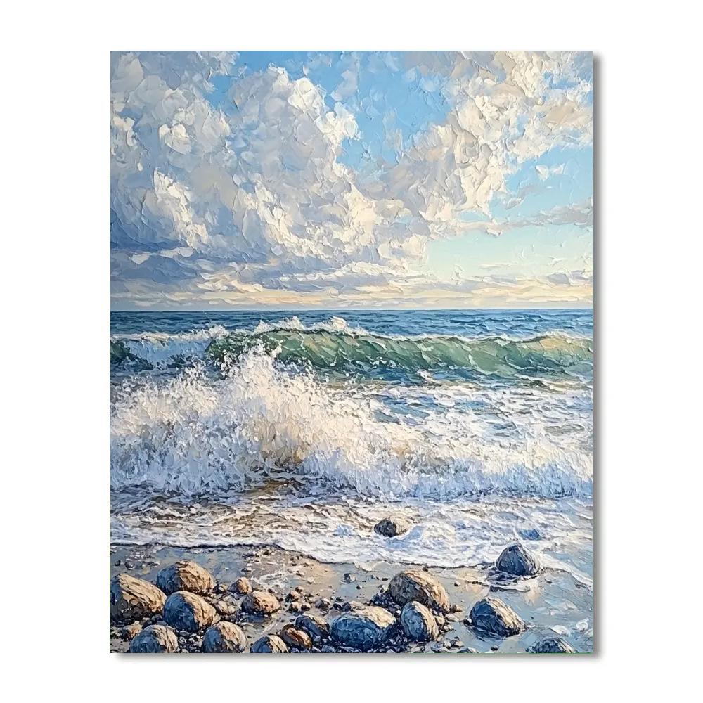 Gustave Courbet Inspired Rocky Shore Paint by numbers art