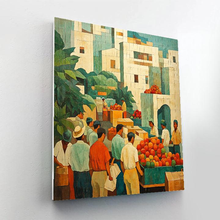Diego Rivera Inspired Market Mural paint by number