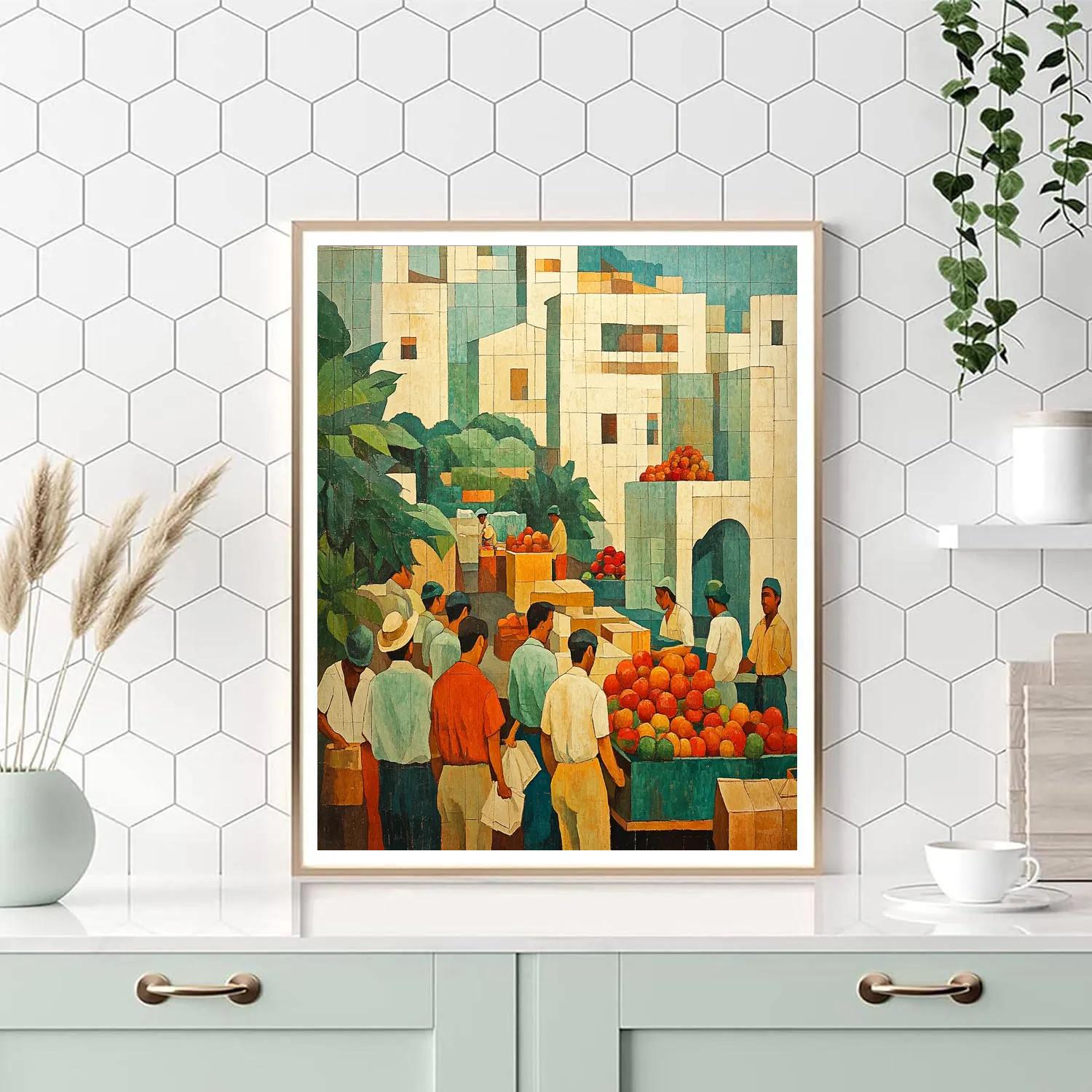 Diego Rivera Inspired Market Mural paint by number
