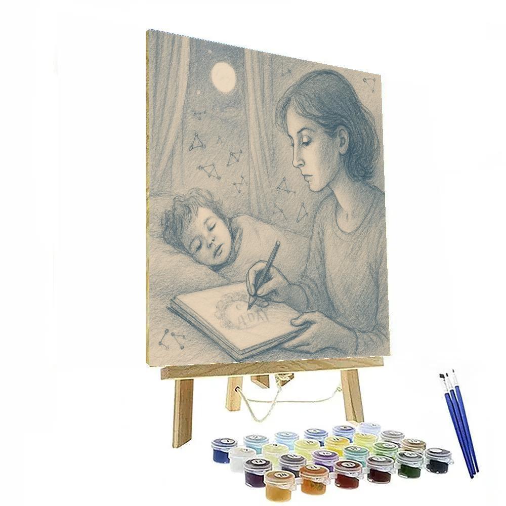 Bedroom Sketchbook Moonlight paint by number