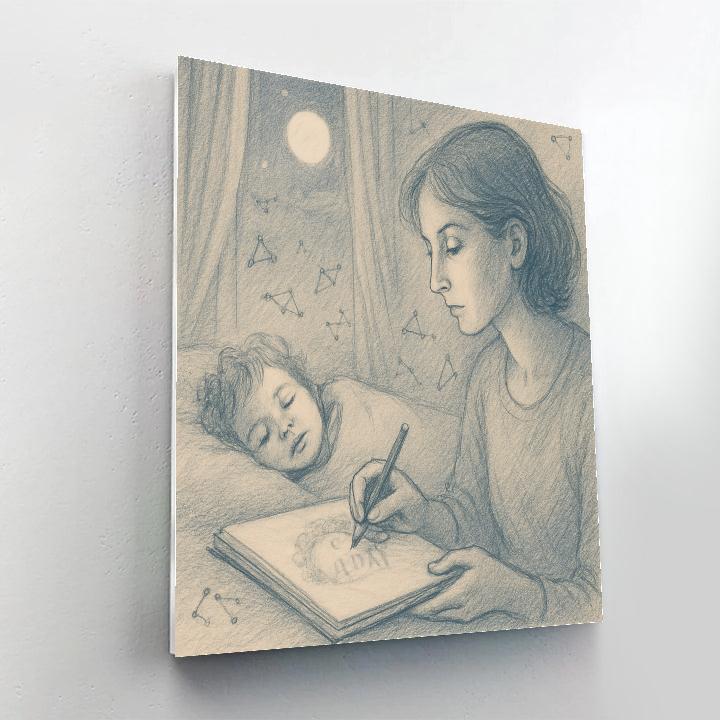 Bedroom Sketchbook Moonlight paint by number