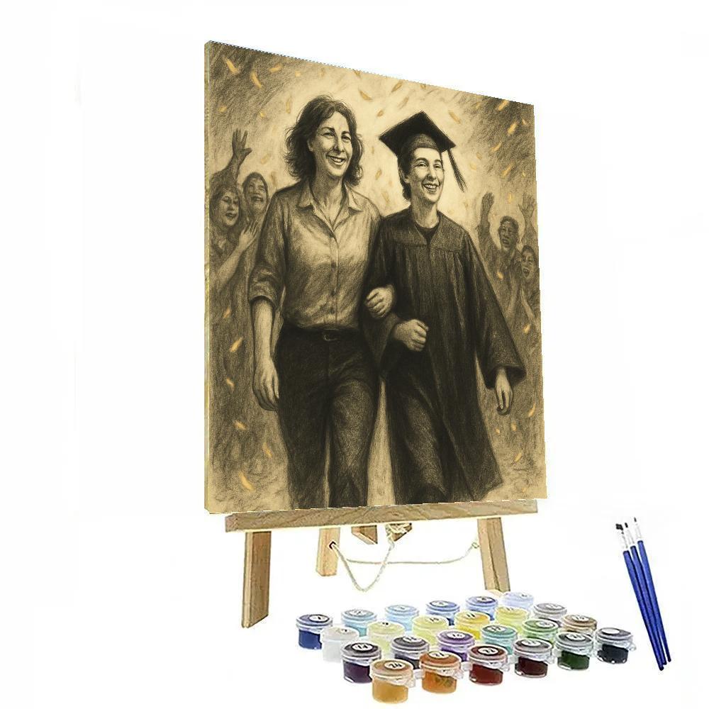 Comet Confetti Graduation Number painting