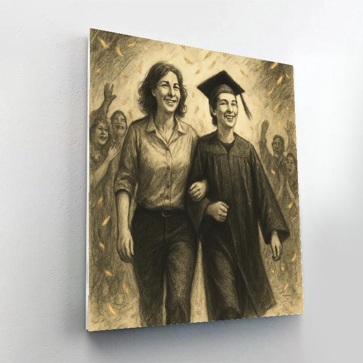 Comet Confetti Graduation Number painting