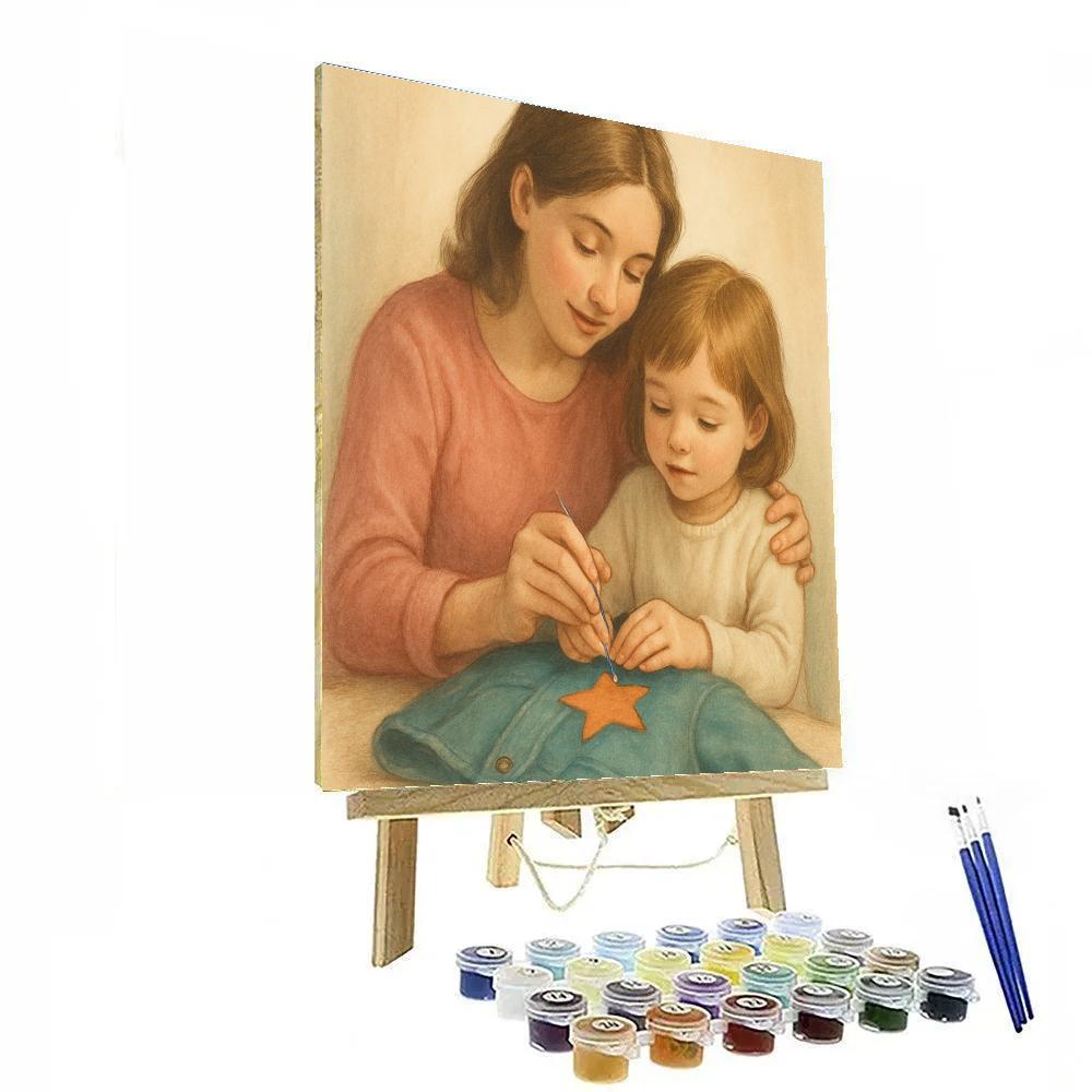 Stitching Star Patch paint by numbers